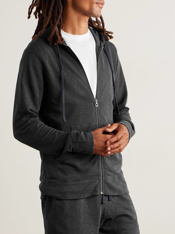 Garment-Dyed Cotton-Jersey Zip-Up Hoodie - FR