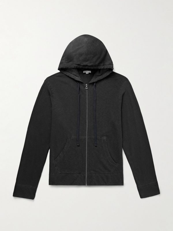 Garment-Dyed Cotton-Jersey Zip-Up Hoodie