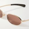 Oval-Frame Gold-Tone Sunglasses - CU