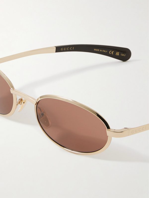 Oval-Frame Gold-Tone Sunglasses - CU