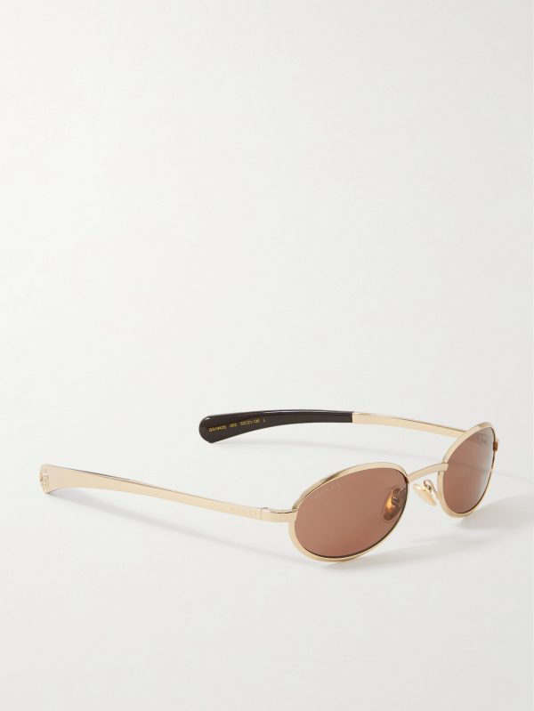 Oval-Frame Gold-Tone Sunglasses - FR
