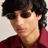 Oval-Frame Gold-Tone Sunglasses - OU