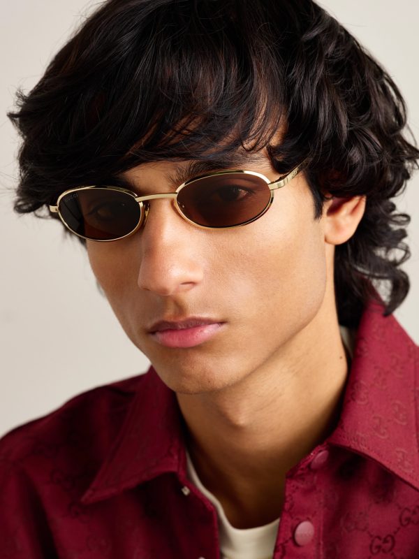 Oval-Frame Gold-Tone Sunglasses - OU