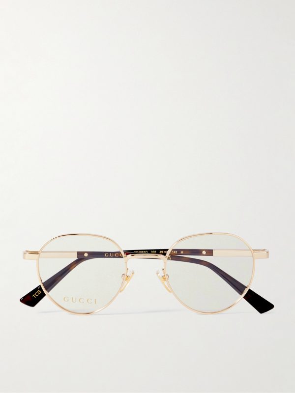 Round-Frame Gold-Tone Optical Glasses