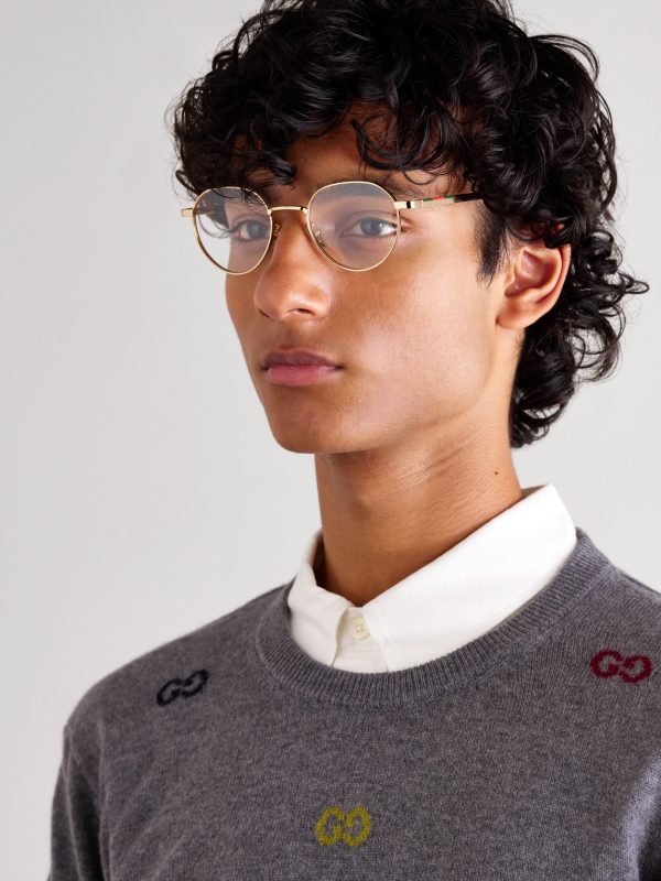 Round-Frame Gold-Tone Optical Glasses - OU