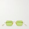 Rimless Rectangular-Frame Gold-Tone Sunglasses Rimless Rectangular-Frame Gold-Tone Sunglasses