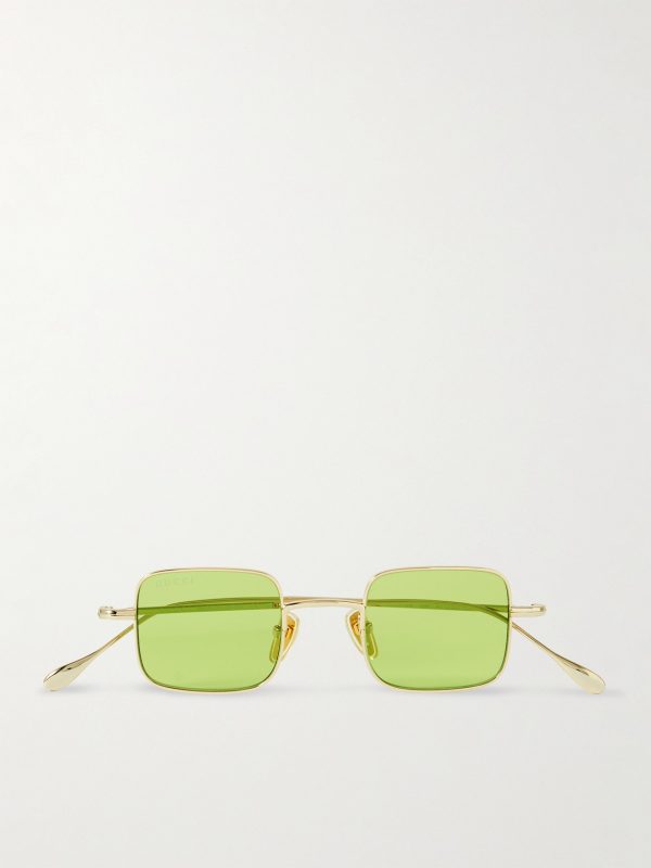 Rimless Rectangular-Frame Gold-Tone Sunglasses Rimless Rectangular-Frame Gold-Tone Sunglasses