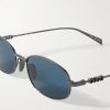 Oval-Frame Gunmetal-Tone Sunglasses - CU