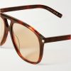 Aviator-Style Tortoiseshell Acetate Sunglasses - CU