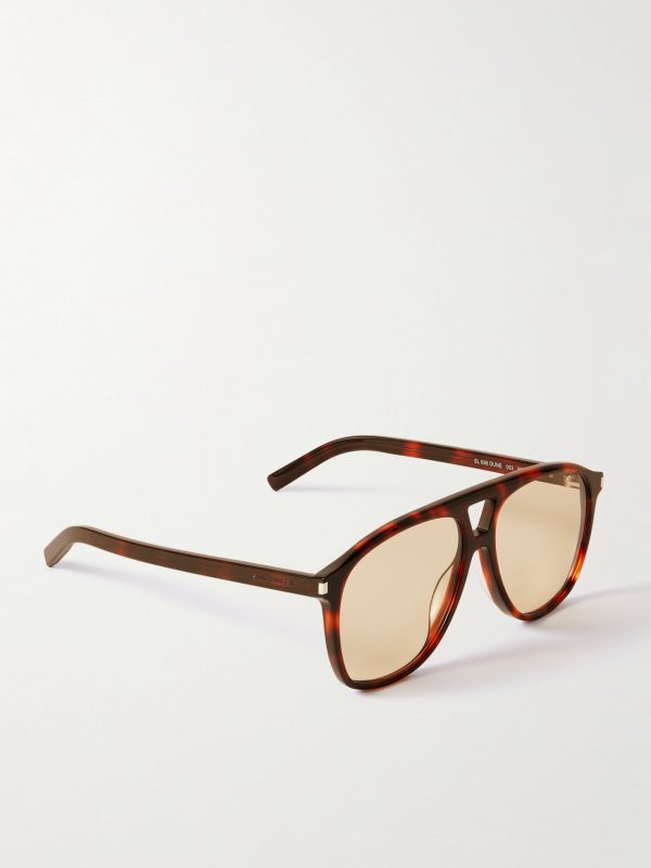 Aviator-Style Tortoiseshell Acetate Sunglasses - FR