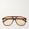 Aviator-Style Tortoiseshell Acetate Sunglasses