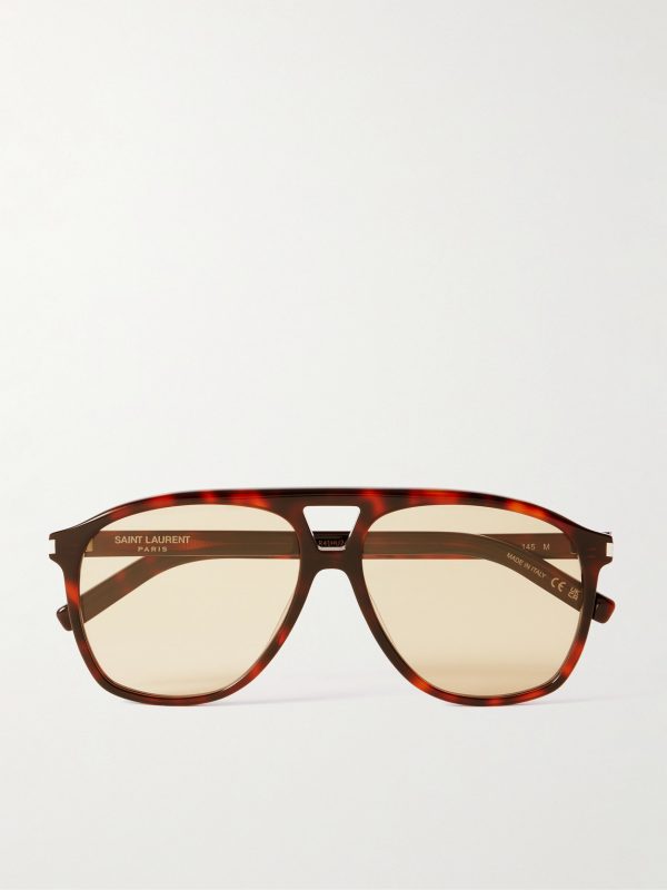 Aviator-Style Tortoiseshell Acetate Sunglasses