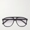 Aviator-Style Acetate Sunglasses
