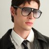 Aviator-Style Acetate Sunglasses - OU