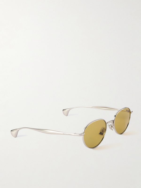 Round-Frame Silver-Tone Sunglasses - FR Round-Frame Silver-Tone Sunglasses - FR