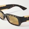 Dash Rectangular-Frame Tortoiseshell Acetate Sunglasses - CU