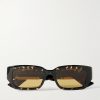 Dash Rectangular-Frame Tortoiseshell Acetate Sunglasses
