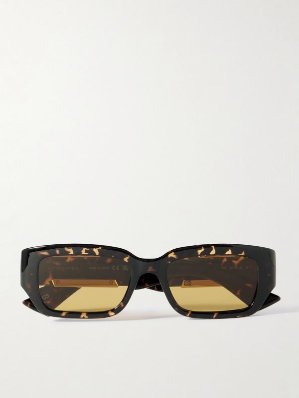 Dash Rectangular-Frame Tortoiseshell Acetate Sunglasses