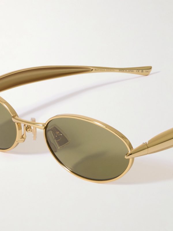 Sardine Oval-Frame Gold-Tone Sunglasses - CU Sardine Oval-Frame Gold-Tone Sunglasses - CU