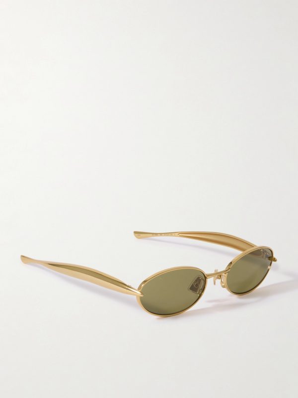 Sardine Oval-Frame Gold-Tone Sunglasses - FR Sardine Oval-Frame Gold-Tone Sunglasses - FR