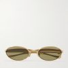 Sardine Oval-Frame Gold-Tone Sunglasses Sardine Oval-Frame Gold-Tone Sunglasses