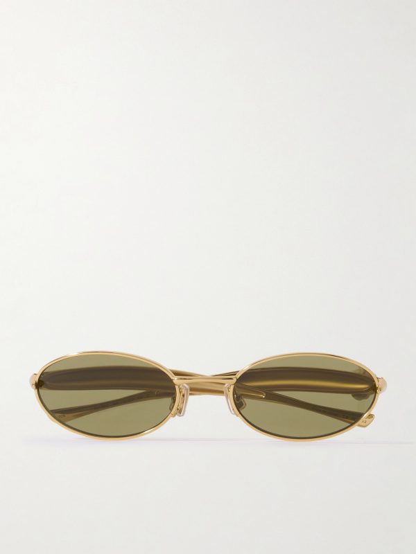 Sardine Oval-Frame Gold-Tone Sunglasses Sardine Oval-Frame Gold-Tone Sunglasses