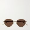 Panthos Round-Frame Gold-Tone Brushed-Titanium Sunglasses Panthos Round-Frame Gold-Tone Brushed-Titanium Sunglasses