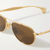 Aviator-Style Gold-Tone Sunglasses - CU