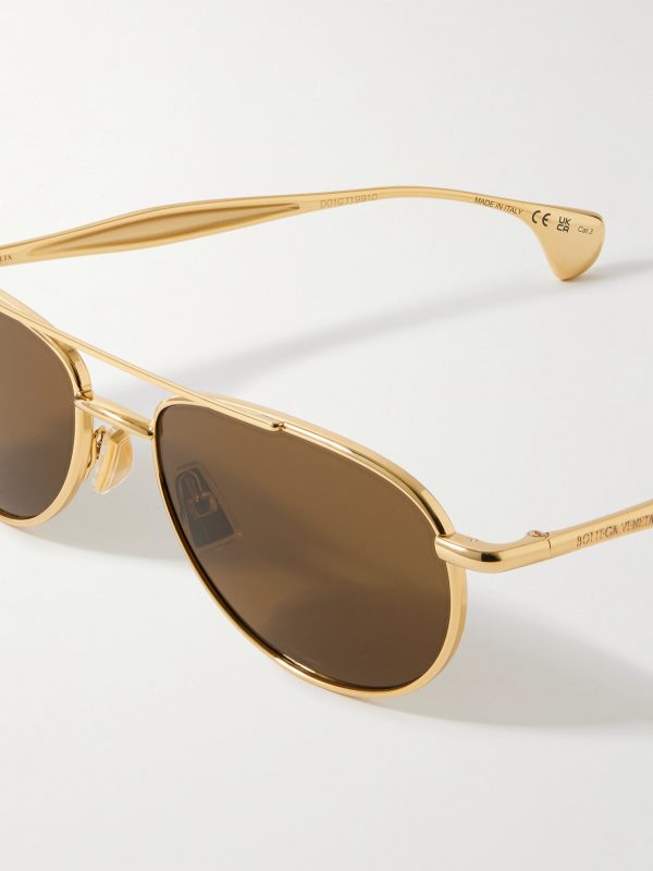 Aviator-Style Gold-Tone Sunglasses - CU