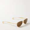 Aviator-Style Gold-Tone Sunglasses - FR