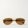 Aviator-Style Gold-Tone Sunglasses