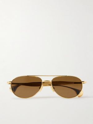 Aviator-Style Gold-Tone Sunglasses