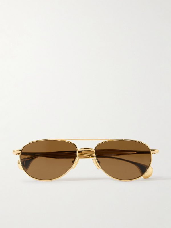 Aviator-Style Gold-Tone Sunglasses