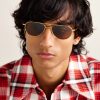 Aviator-Style Gold-Tone Sunglasses - OU