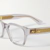 D-Frame Recycled-Acetate and Gold-Tone Optical Glasses - CU D-Frame Recycled-Acetate and Gold-Tone Optical Glasses - CU