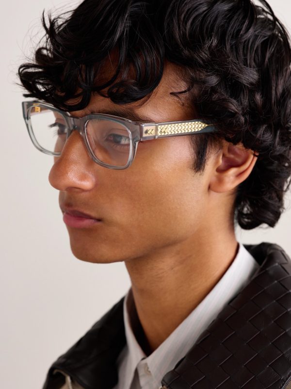 D-Frame Recycled-Acetate and Gold-Tone Optical Glasses - E1 D-Frame Recycled-Acetate and Gold-Tone Optical Glasses - E1