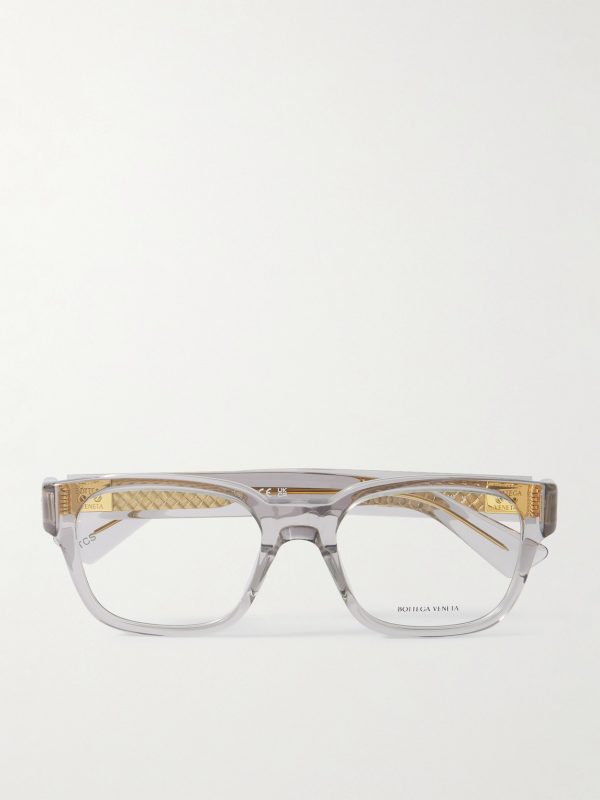 D-Frame Recycled-Acetate and Gold-Tone Optical Glasses D-Frame Recycled-Acetate and Gold-Tone Optical Glasses