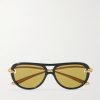 Aviator-Style Acetate Sunglasses