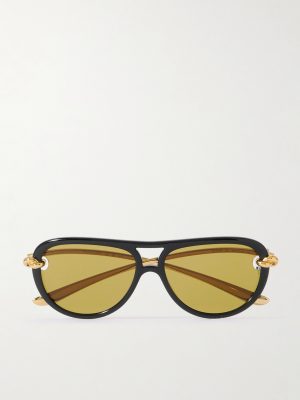 Aviator-Style Acetate Sunglasses