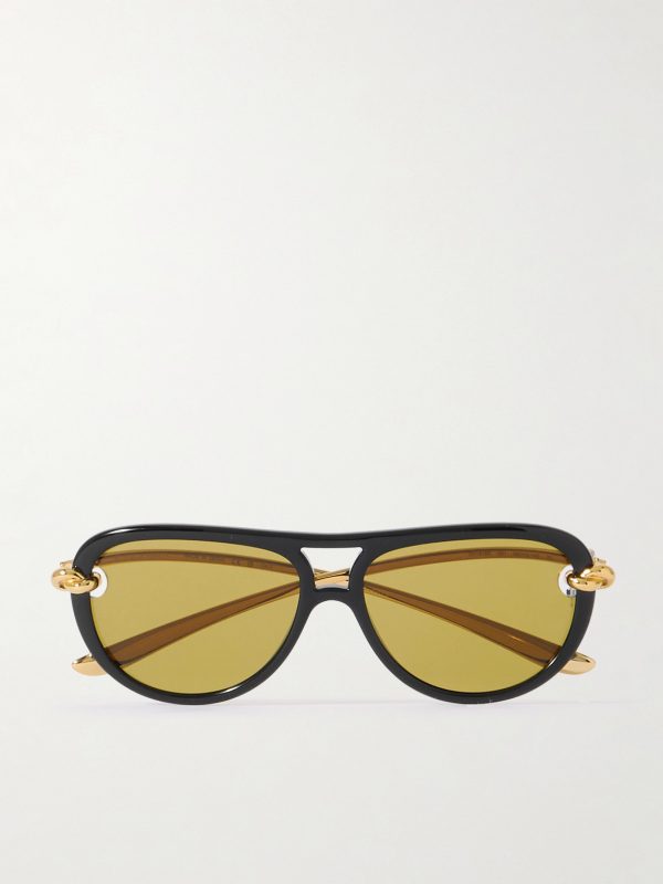Aviator-Style Acetate Sunglasses