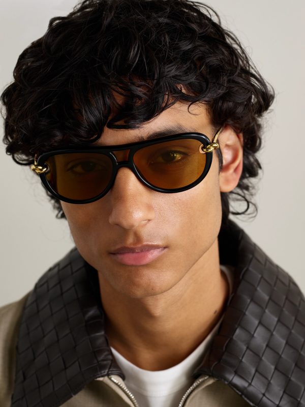 Aviator-Style Acetate Sunglasses - OU