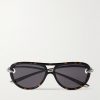 Aviator-Style Tortoiseshell Acetate and Silver-Tone Sunglasses Aviator-Style Tortoiseshell Acetate and Silver-Tone Sunglasses
