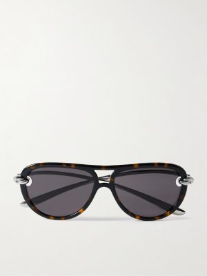 Aviator-Style Tortoiseshell Acetate and Silver-Tone Sunglasses Aviator-Style Tortoiseshell Acetate and Silver-Tone Sunglasses
