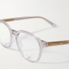 Round-Frame Recycled-Acetate and Gold-Tone Optical Glasses - CU