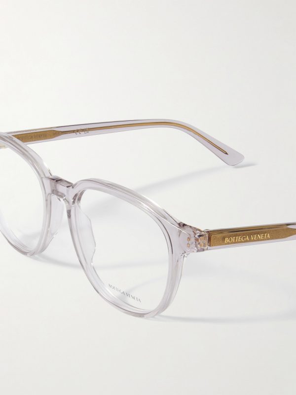 Round-Frame Recycled-Acetate and Gold-Tone Optical Glasses - CU