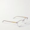 Round-Frame Recycled-Acetate and Gold-Tone Optical Glasses - FR