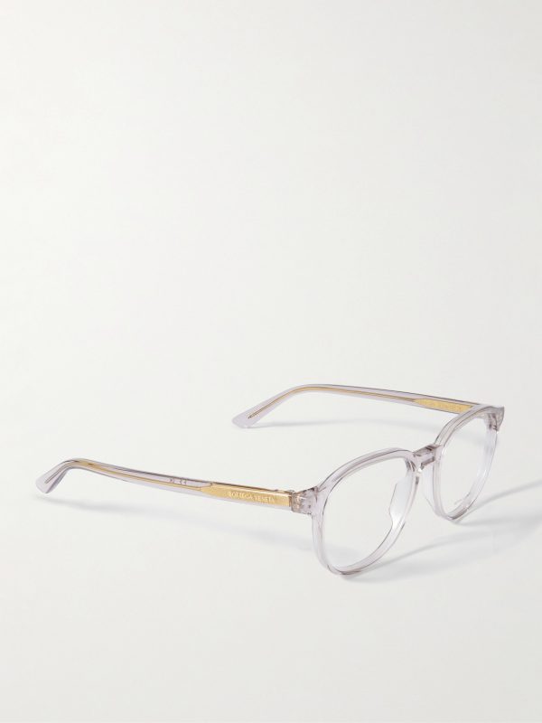 Round-Frame Recycled-Acetate and Gold-Tone Optical Glasses - FR