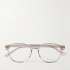 Round-Frame Recycled-Acetate and Gold-Tone Optical Glasses