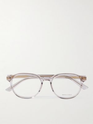 Round-Frame Recycled-Acetate and Gold-Tone Optical Glasses