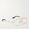 Aviator-Style Gold-Tone Optical Glasses - FR